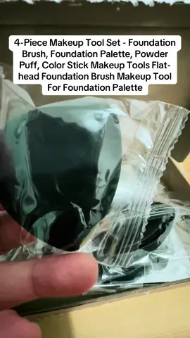 4-Piece Makeup Tool Set - Foundation Brush, Foundation Palette, Powder Puff, Color Stick Makeup Tools Flat-head Foundation Brush Makeup Tool For Foundation Palette  #createtowin #mostviralvideo 