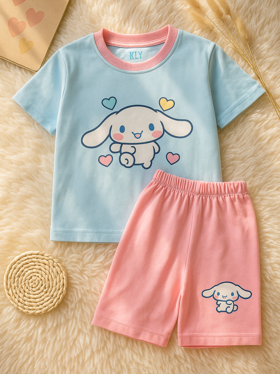 Setelan Kaos Anak Motif Cinnamon Lengan Pendek #setelananak #setelananakcewek #setelananakmurah #setelananakviral #fyp 