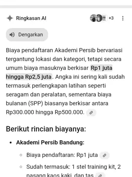 biaya pendaftaran akademi Persib Bandung junior  dan biaya segitu suda dapat fasilitas yang sangat baik #fyppppppppppppppppppppppp #persibbb #akedemi