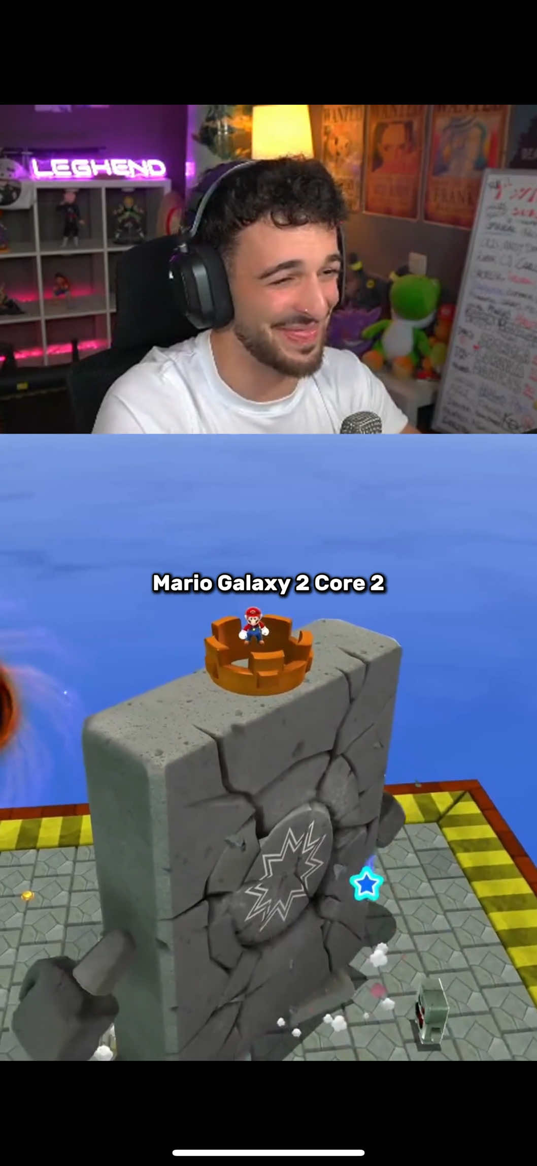 Mario Galaxy 2 me está costando años de vida, resumen del tercer día del 100%😭 Twitch: legh3nd #mariogalaxy #wii #core #gaming #humor