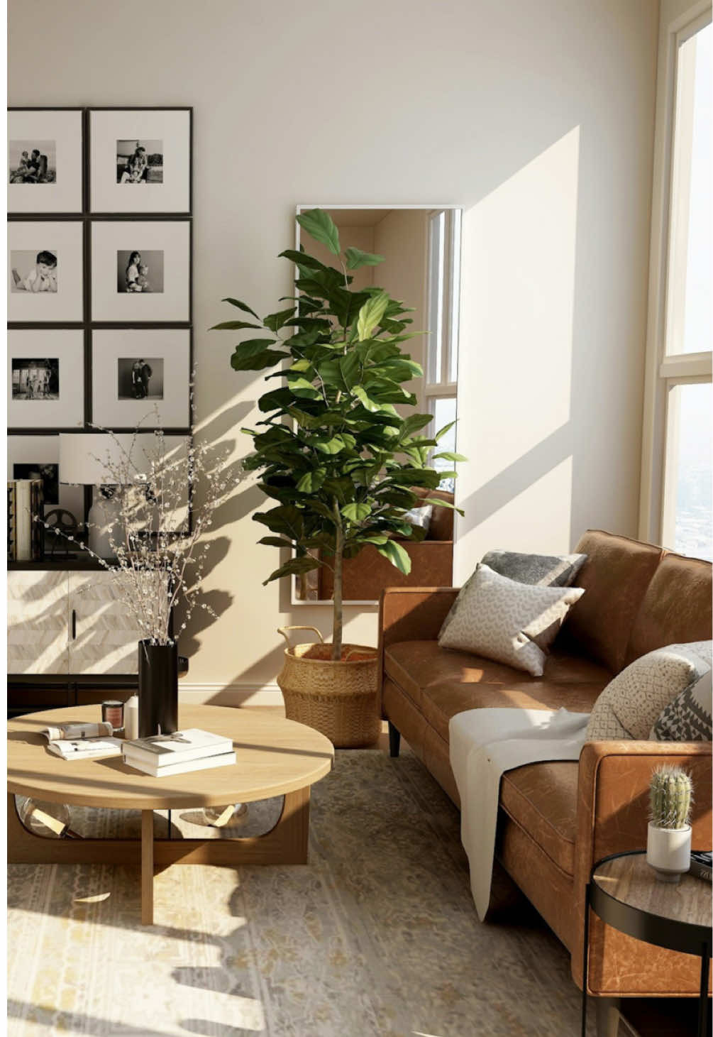 Every space that feels complete shares these subtle details… … not about symmetry or rules, but conversation. Each material, texture, and shape is speaking to the next.  The marble isn’t just beautiful on its own; it grounds the warmth of the wood beside it. The tones shift from piece to piece, but the mood stays cohesive. Nothing is competing, yet every element holds its own. There’s always a mix of tension and ease,  hard next to soft, curved next to linear, muted beside bold, all in harmony. That’s the difference between a room that feels decorated and one that feels composed. The best spaces don’t chase attention; they command it, effortlessly. #designinspiration #virtualdesign