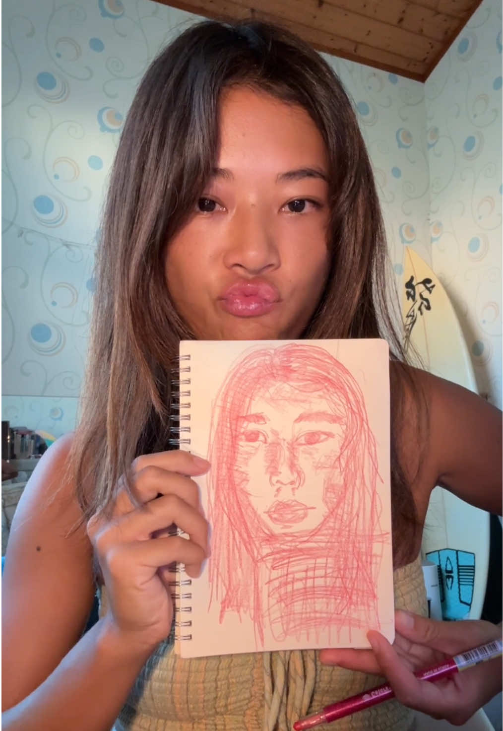 a little art therapy session to calm my mind 🎨✨ #selfportrait #portraitdrawing #arttherapy #arttok #fyp 