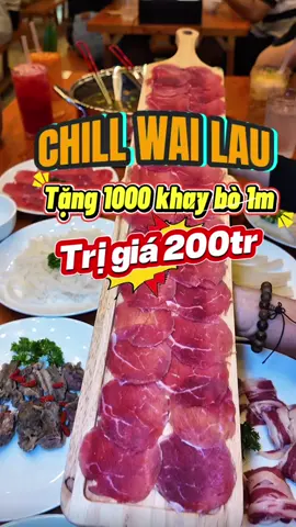 Lẩu 2 ngăn tại CHILL WAI LAU ngon, rẻ, ưu đãi tặng 1000 khay bò 1 met #chillwailau #khaybo1m #lausanvuon #lauhaingan #lauchillhcm