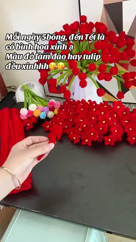 Hoa đào đỏ kẽm nhung quá sang luôn ạ #kemnhunghandmade #kemnhung #hoadaokemnhung 