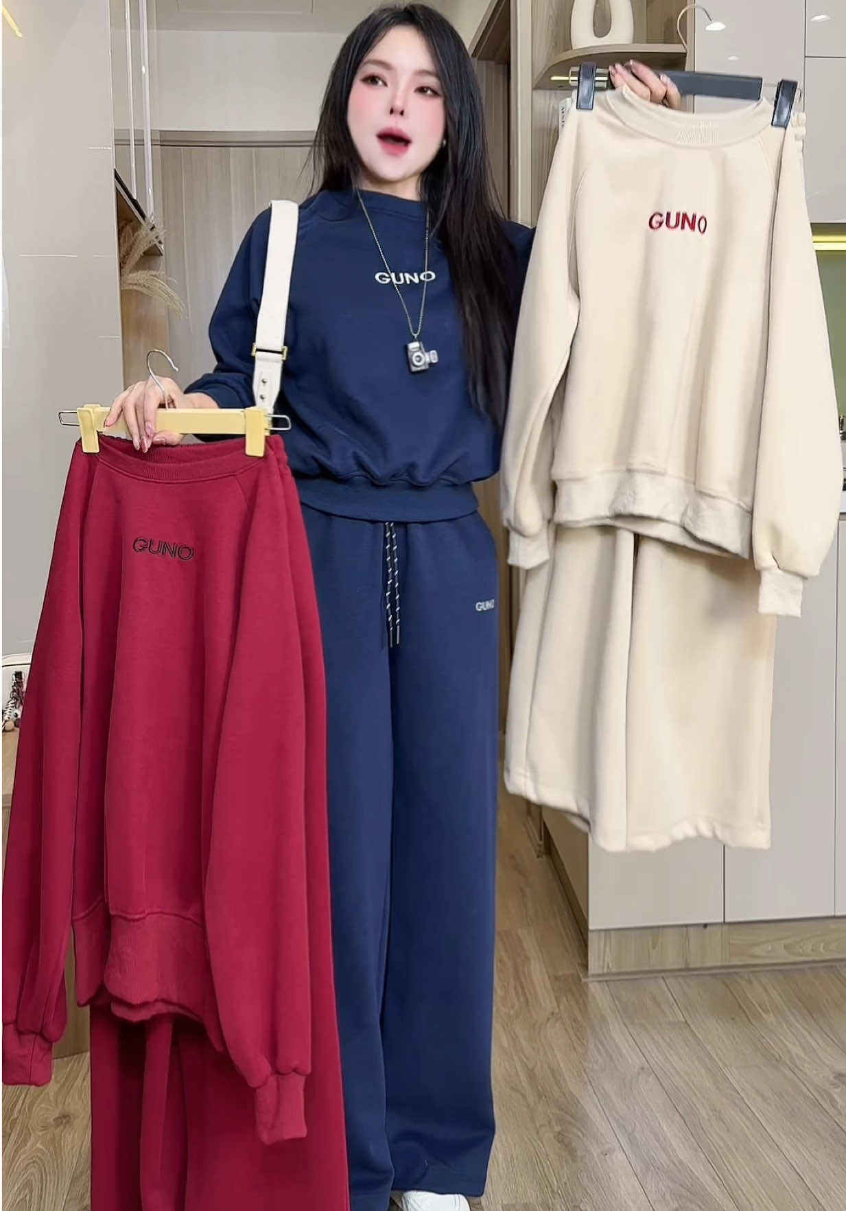 Set bộ nỉ thêu quần suôngGuno cao cấp đi chơi dạo phố xinh trẻ trung năng động tôn dáng, đẹp xỉu  #setbo #setboxinh #setbonu #setbothethao #setboni