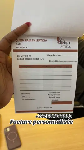 Pour tous vos besoins en facture personnalisée, contacter nous au 064144603 #facture #imprimerie #brazzaville🇨🇬 