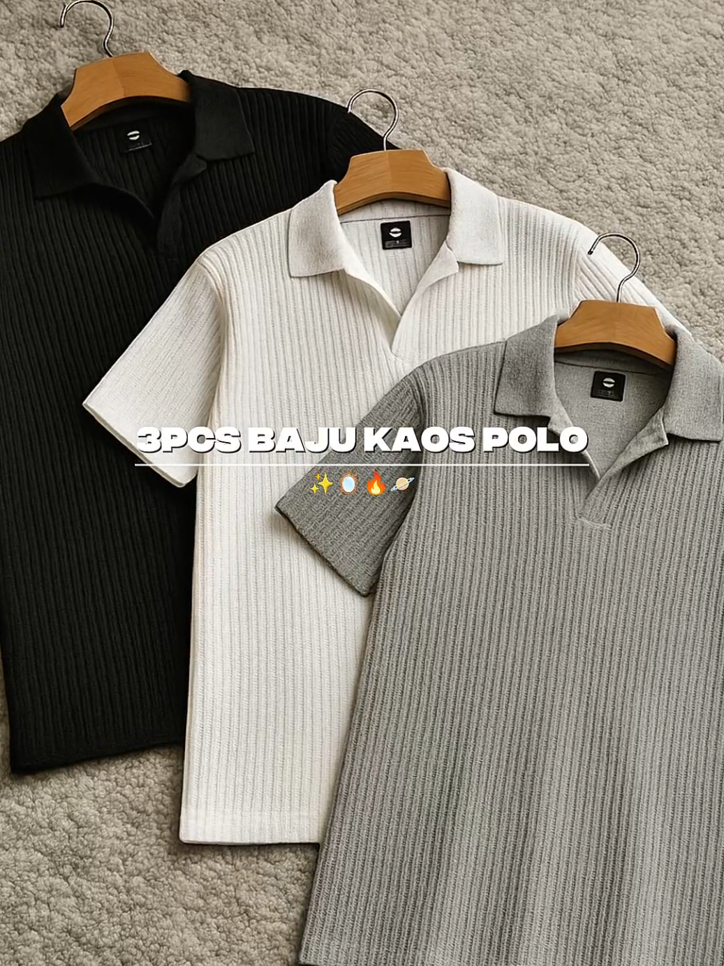baju kaos polo 3pcs dengan warna berbeda, lihat-lihat dulu di keranjang kuning☝ atau kamu bisa simpan dulu video ini 🔥#polomurah #polopremium #poloshirt #bajupolo 
