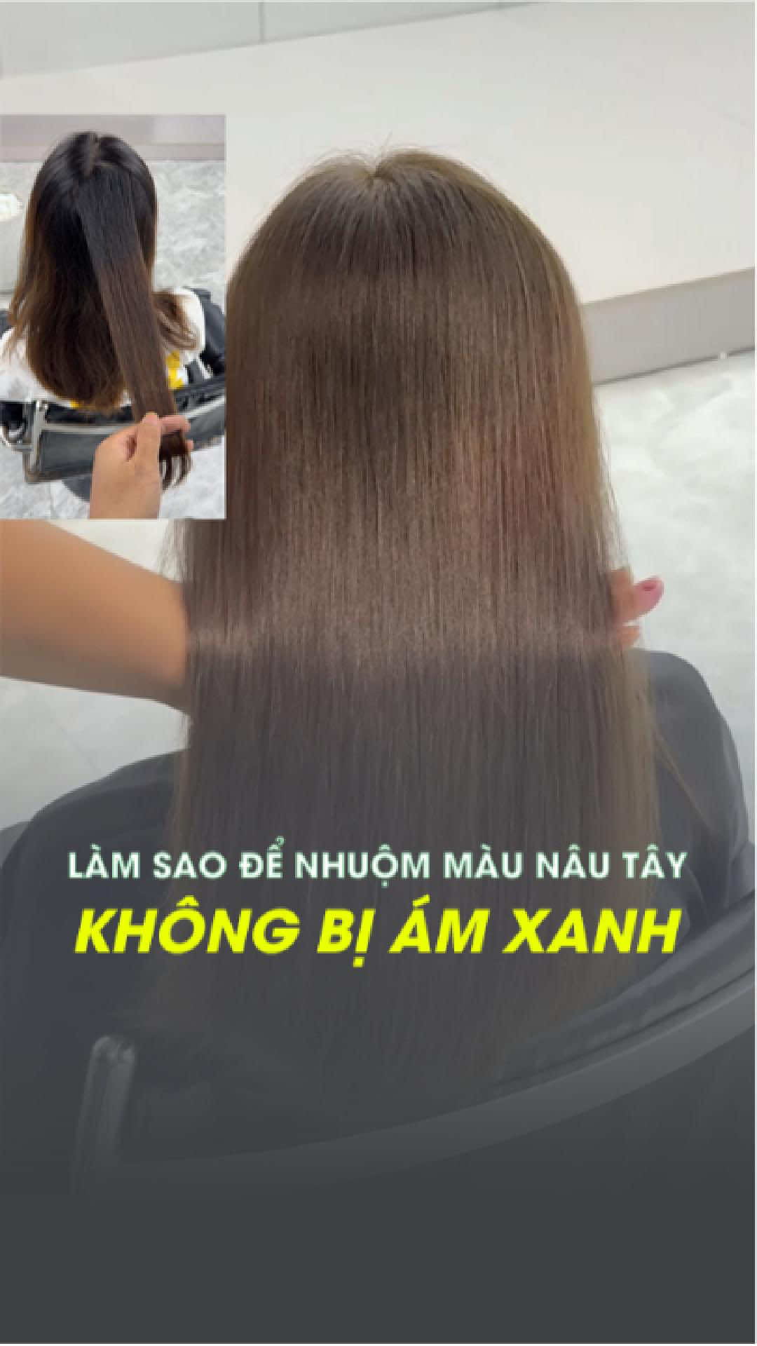 Làm sao nhuộm nâu tây không  bị ám màu xanh #glemhaircolor #glemprofessionnal #dtdholding #mau_nhuom_dep #duongnguyen 