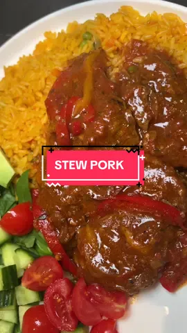 SIMPLE STEW PORK Pork seasoned with 1tsp @minnasseasonings jerk seasoning, 1/2tsp scotch bonnet powder, salt and pepper to taste, 1tbsp smoked paprika, 1tsp chopped garlic & 1tbsp bbq seasoning #sundaydinner #stewedpork #trenton #stewpork #redstew    