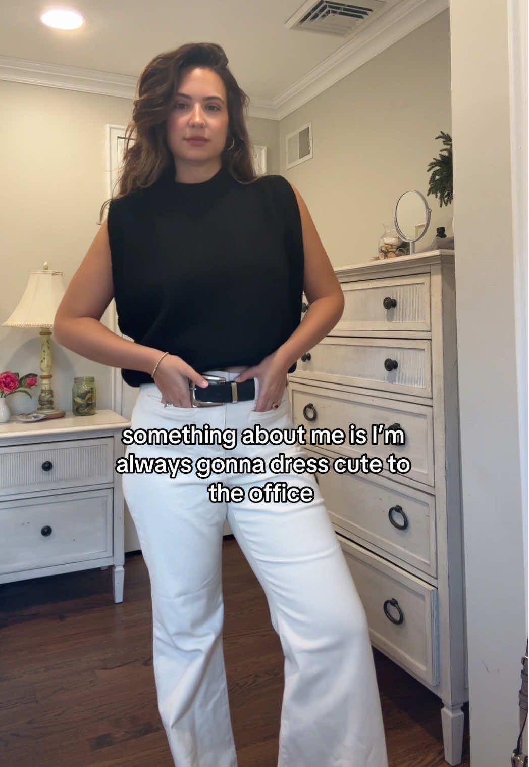 Today’s ootd for the office 🤍 Top - @DISSH  Pants - @J.Crew  Shoes - @Clarks  Belt - @b-lowthebelt @Revolve  Jacket - @abercrombie  Jewelry - @PAVOI @MT Jewelry @BaubleBar  #OOTD #foryou #foryoupage #outfitoftheday #fyp 