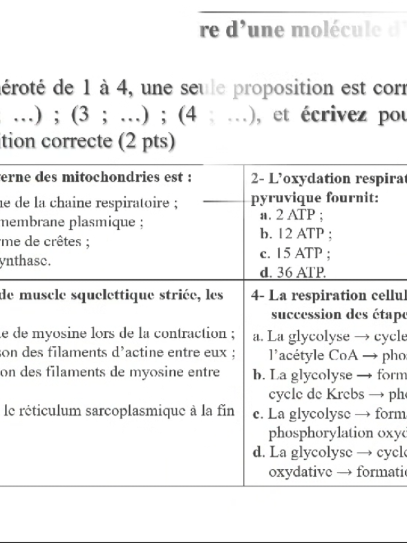 Correction examen national 2021 partie de l'ATP et muscle  2bac  #creatorsearchinsights #following #svt #bac 