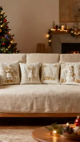 ✨ Cozy Christmas Magic 🛋️ | Transform Your Living Room with 3D Holiday Cushion Covers! ❄️🎄#ChristmasDecor #HolidayHomeStyle #CozyLivingRoom #HomeDecorTrends #3DCushionCovers 