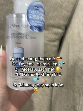 Nước tẩy trang JMsolution Cleansing Water giúp làm sạch da, giảm mụn #nuoctaytrang #jmsolutioncleansingwater #lamsachda 