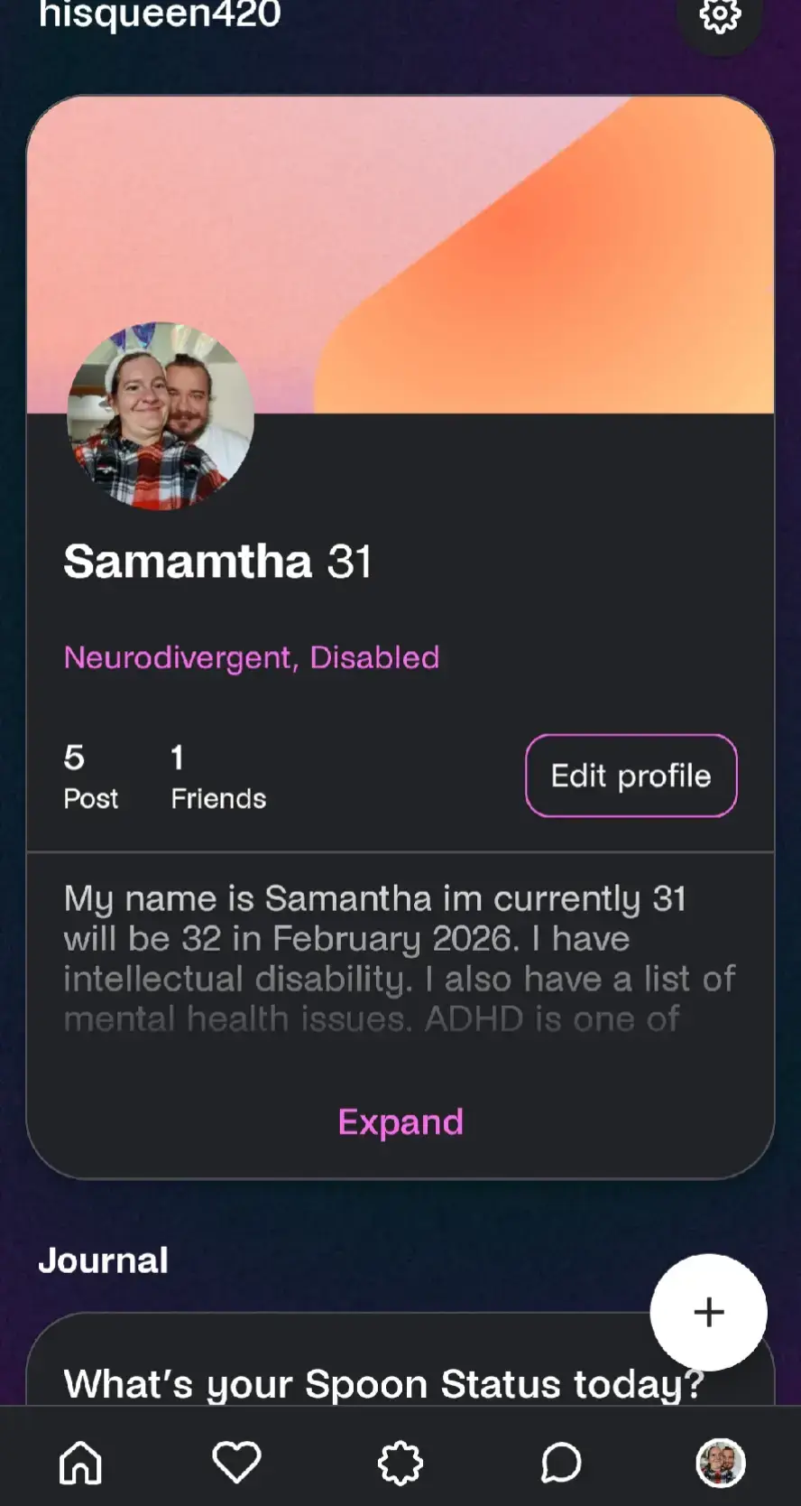 If you have a disability go follow me on spoony. it's almost like FB! 