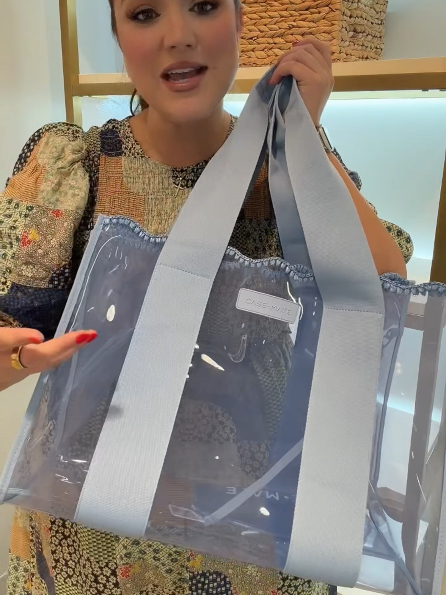 the carolina blue crochet wave, everyone 🩵 #totebag #bluebag #girlythings #jellytote #bluebag #casematetote