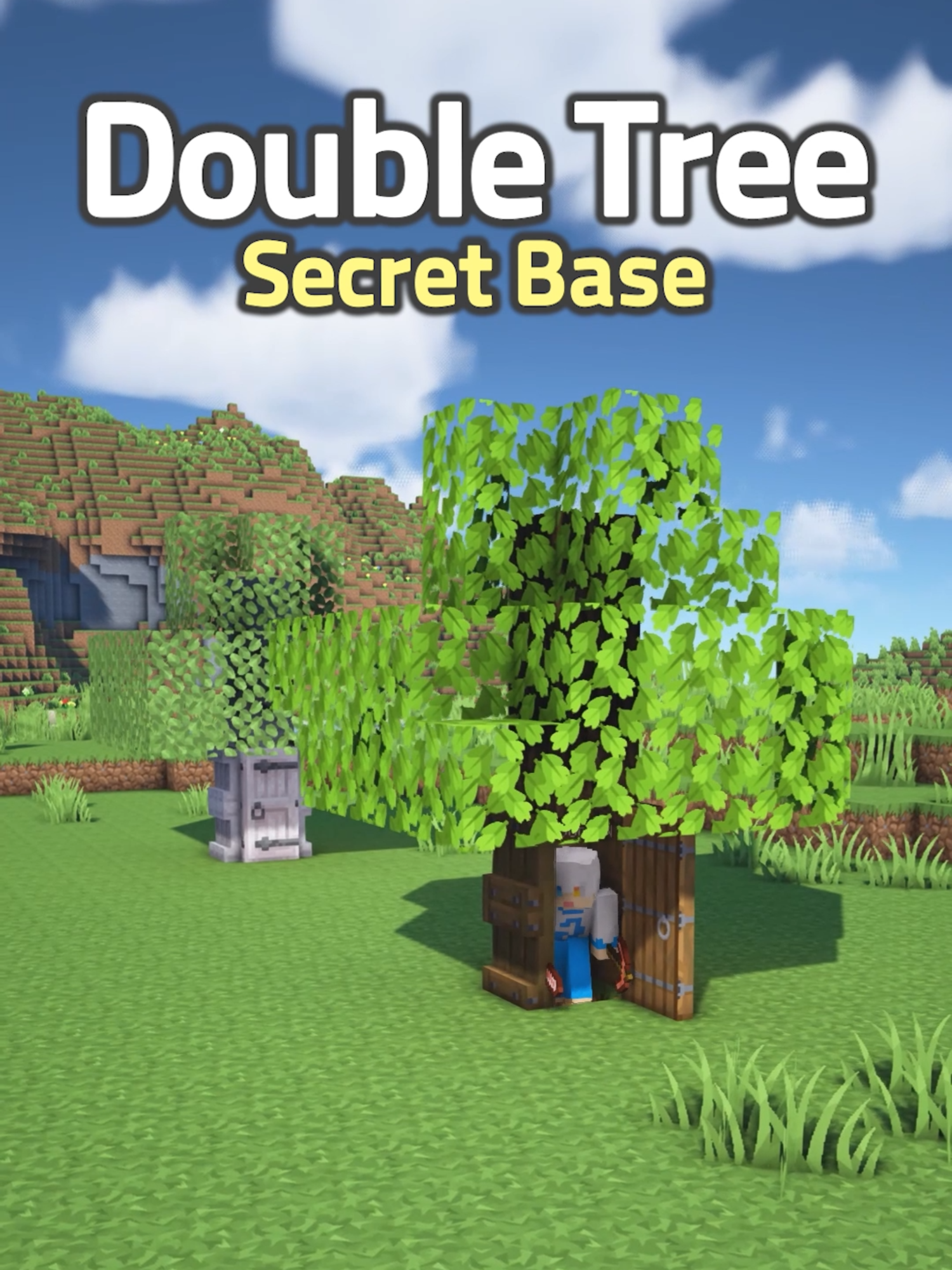 Double Tree Secret Base 😯🌳 #Minecraft #minecraftbuilding #minecrafttutorial