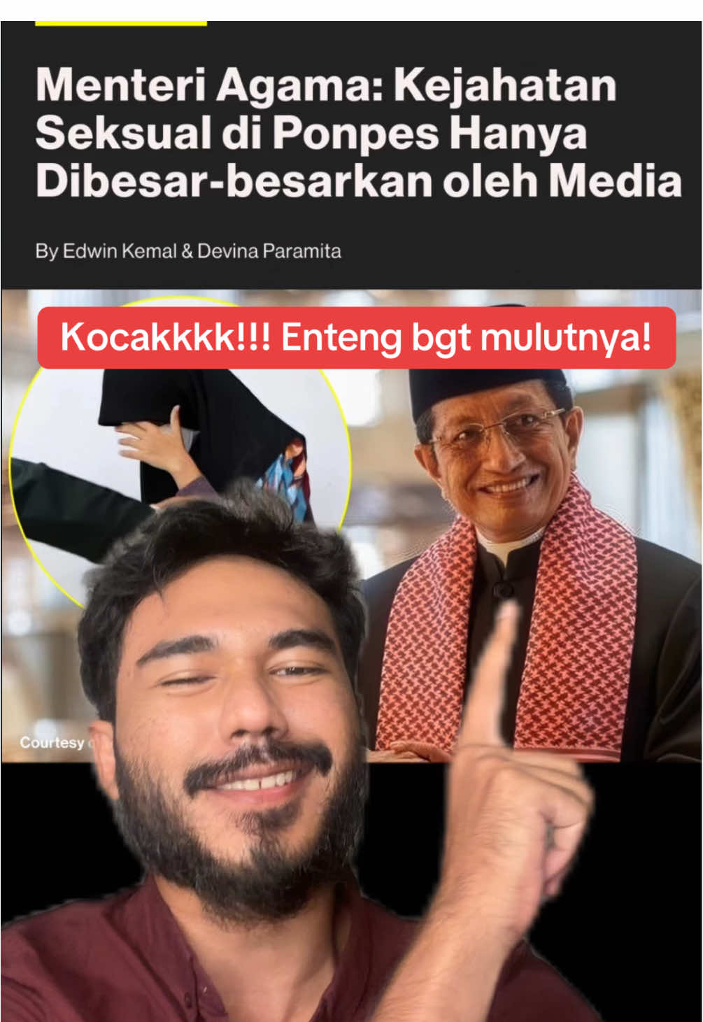 Kok bisa sekelas mentri agama, meremehkan kasus kekerasan seksual? Kenapa di normalisir? Karena pelakunya pemilik ponpes kah? Karena pelaku guru agama kah?  Kasian para korban kekerasan seksual di pesantren. Mungkin saja mreka diancam ataupun dikucilkan bahkan di fitnah ketika petinggi ponpes binal ini melancarkan aksi bejadnya.  #nasaruddinumar #ponpes #pesantren #santri #pondokpesantren 