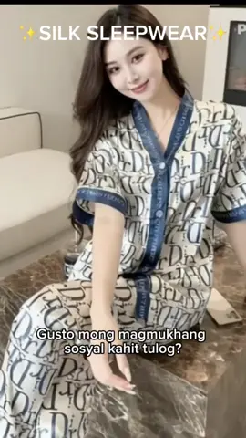 UNIQUE TRENDS Loungewear Silk Pajama Set Nightwear with lapel collar ##SilkPajamas #foryou #foryoupage #womensleepwear 