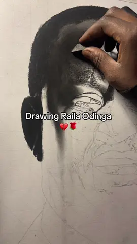 Pencil drawing of Raila Odinga 🌹💔. . #railaodinga #riprailaodinga #railaodingatoday #kenyantiktok🇰🇪 #commissionart 