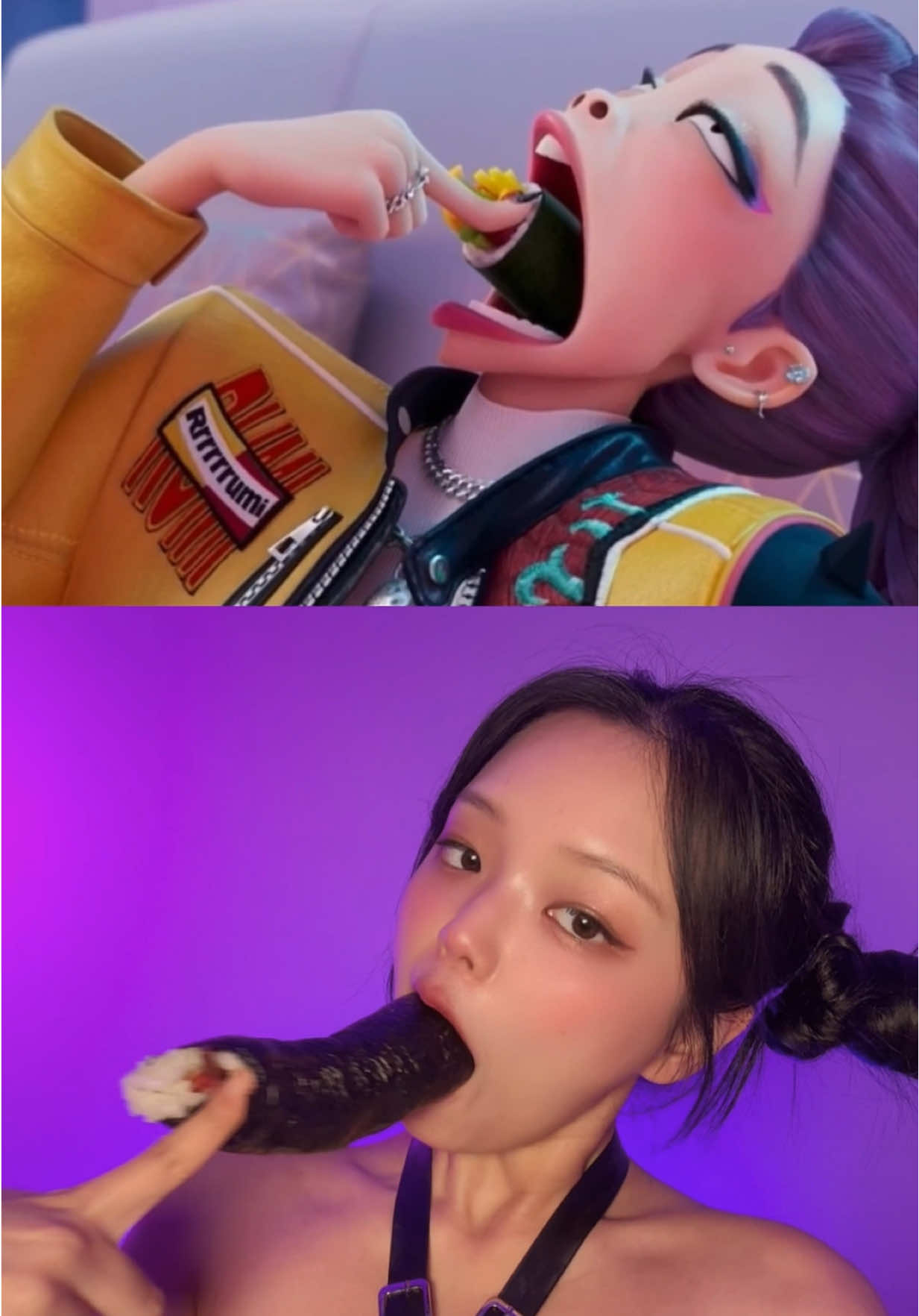 💜 #KDH Korean Food Mukbang! | Kimbap, Tteokbokki, Fishcake & More 🇰🇷🔥(Huntrix’s Favorite Foods💜) #kpopdemonhunters #korean #foryou #zoey 