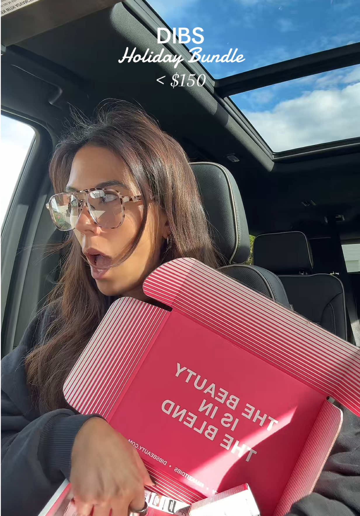 ULTIMATE HOLIDAY BUNDLE from @DIBSBEAUTY #dibsbeauty #grwmmakeup #carmakeup #holidaybundle 