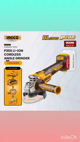 Ingco P20S/2OV Brushless Motor Lithium-lon Cordless Angle Grinder 900Watts CAGLI261021 (ICT) #powertools #ingco #cordlessgrinder 