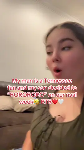 My man is NOOOOT happy about it either 😂 #alabama #tennessee #rivalry #football 