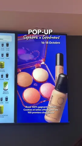 Le pop-up à faire ce week-end à Paris ✨👀 @Sephora Collection x @GoodNews 📍24 rue Lafayette 75009 @SEPHORA  - Latte et cookies offerts pour les 100 premiers chaque jour ! - Roue 100% gagnante contre achat - Trouver sa tante Best Skin ever ✨ - Goodies  #sephoracollectionxgoodnews #sephoracollection #popup #paros Que faire à Paris  Pop-up à Paris  *Invitation*