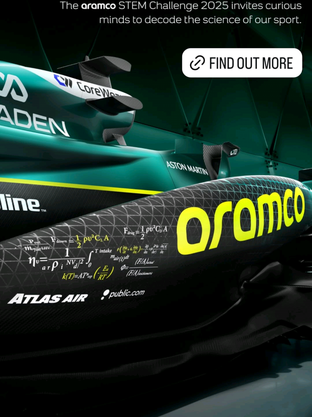Aston Martin Unveils Where Science Meets Speed (and Maybe a Bit of Newey’s Homework)🤓🧠 Aston Martin menjadi tim ketiga yang meluncurkan livery spesial untuk Formula 1 Lenovo United States Grand Prix 2025 — kali ini dengan tema sains yang unik dan penuh teka-teki. Desain barunya menampilkan pola matematis dan garis aerodinamis kompleks berwarna hijau metalik, seolah-olah tim ini menyisipkan catatan eksperimen Adrian Newey langsung ke bodi mobil. #F1 #astonmartinf1 #adriannewey #Motorsport #fypシ゚viral  preset:@𝙕𝙮𝙧𝙤𝙤𝙆𝙖𝙜𝙚𝙣𝙤𝙪 
