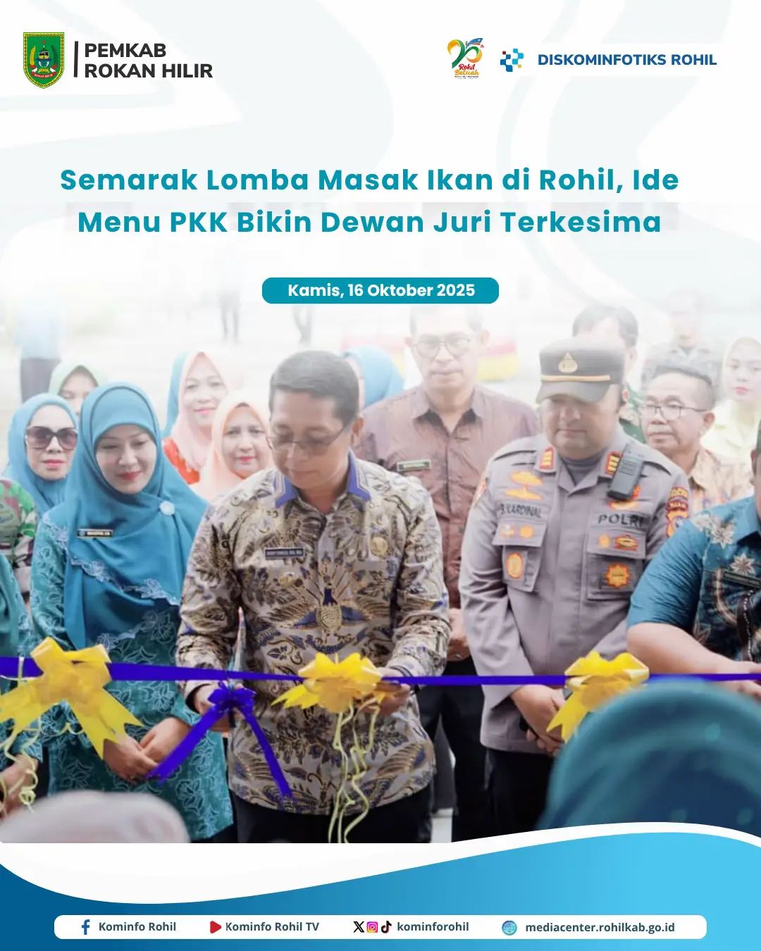 Semarak Lomba Masak Ikan di Rokan Hilir! 🐟 Kreasi menu dari PKK berhasil memukau dewan juri & masyarakat. Kegiatan ini tak sekadar kompetisi ─ tetapi wujud komitmen kita bersama dalam mengoptimalkan potensi perikanan lokal, mendukung gizi masyarakat, serta memperkuat sinergi antar lembaga. #RohilMaju #PKKInspiratif #LombaMasakIkan #AksiPemerintah @JHONY CHARLES,BBA.MBA  Selengkapnya di https://mediacenter.rohilkab.go.id/view/semarak-lomba-masak-ikan-di-rohil-ide-menu-pkk-bikin-dewan-juri-terkesima