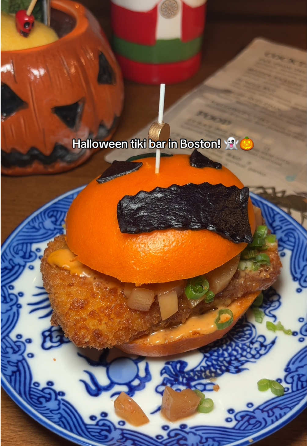 Halloween at Wusong Road now until Nov 7! #boston #bostonfood #bostonfoodies #halloween #halloweenfood #fall #tikibar #bostontiktok 