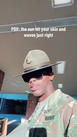 that melanin be looking all melanated 😮‍💨 (the hat and shades just add a lil extra mmph) #fyp #fypシ #fypシ゚viral #army #explorepage✨ 