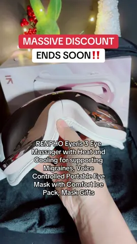 RENPHO Eyeris 3 Eye Massager with Heat and Cooling for Migraines, Voice Controlled Portable Eye Mask with Comfort Ice Pack, Mask Gifts @RENPHO  #migraine #eyemassage  #TikTokShopFallDealsForYou #TikTokShopBlackfriday  #TikTokShopCreatorPicks  Disclaimer: Final price, shipping costs, coupons, and discounts may vary and are subject to change at any time. Always check the TikTok Shop listing for the latest details. Video posted on 10/16/2025