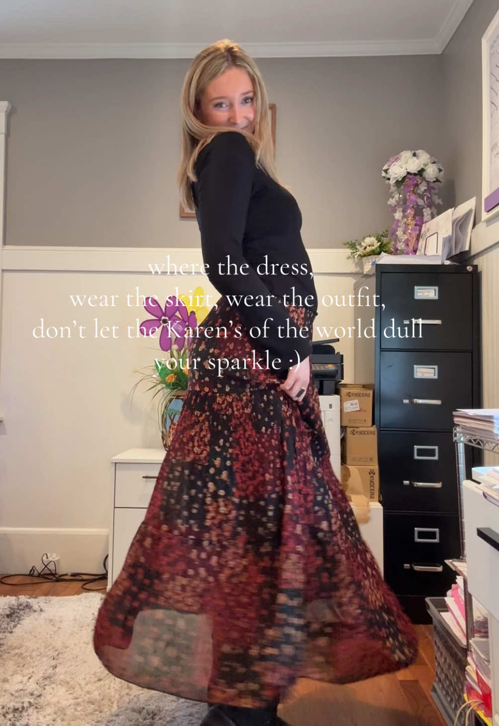 Nobody likes a Karen 😚On a side note got the perfect fall skirt 