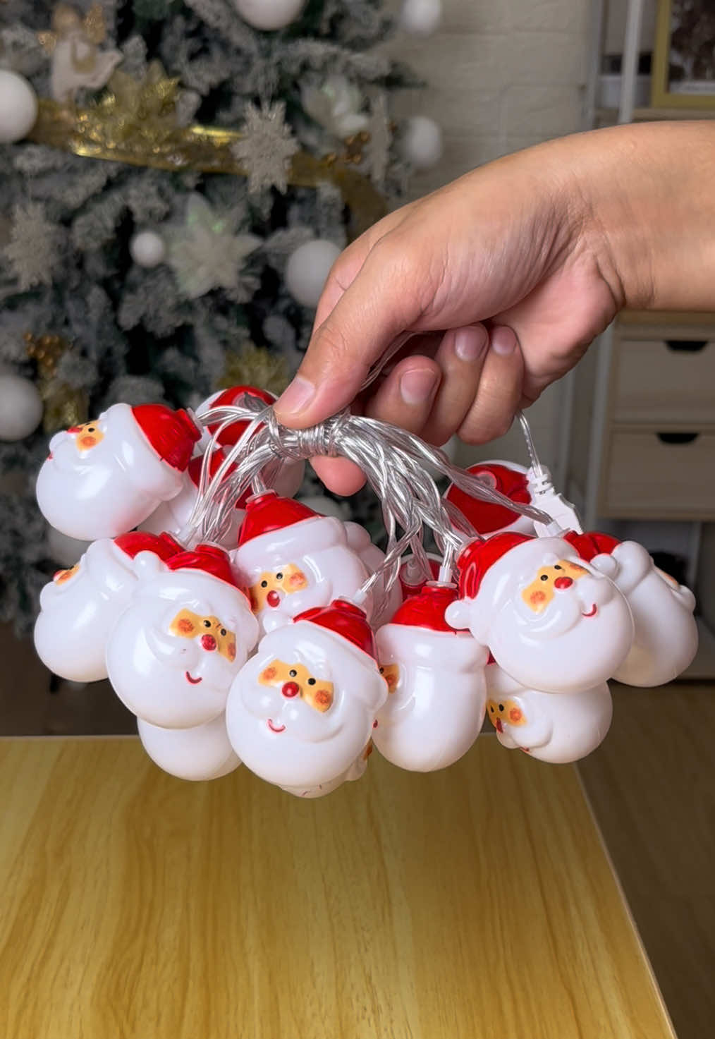 LED Christmas Lights String Santa Snowman Decorative Lights With Battery & USB 🎅 #christmas #christmasdecor #chirstmaslights #santaclaus #trending 
