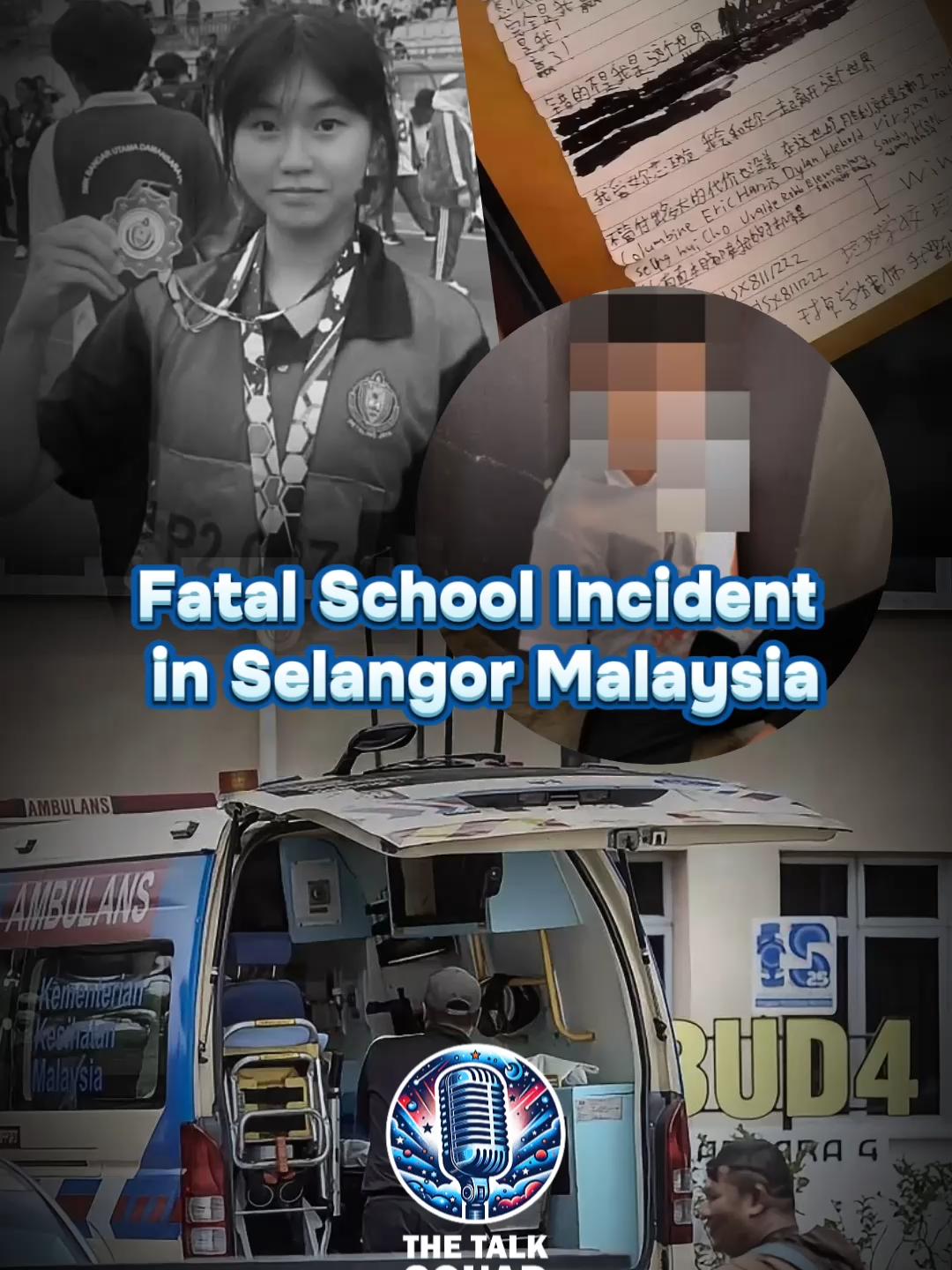 Fatal School Incident in Selangor Malaysia. DISCLAIMER! The Talk Squad is a chill talk show dedicated to sharing reactions to trending internet topics and viral phenomena. This channel emphasizes comedy, satire, mystery, and entertainment, offering a blend of reactions and commentary. All views, opinions, and videos presented are intended solely for entertainment purposes. The channel and its hosts disclaim any responsibility for misinterpretation, inaccuracies, or reactions conveyed. #news #viralnews #TheTalkSquad #newsupdate #crime