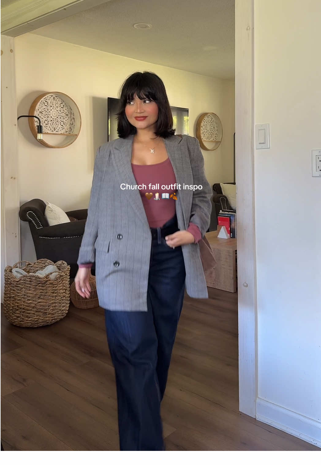 Dressing up for the love of my life Jesus… 🤎🕯️📖 #churchgirl #churchoutfits #fallfashion #fallaesthetic #fashiontok 