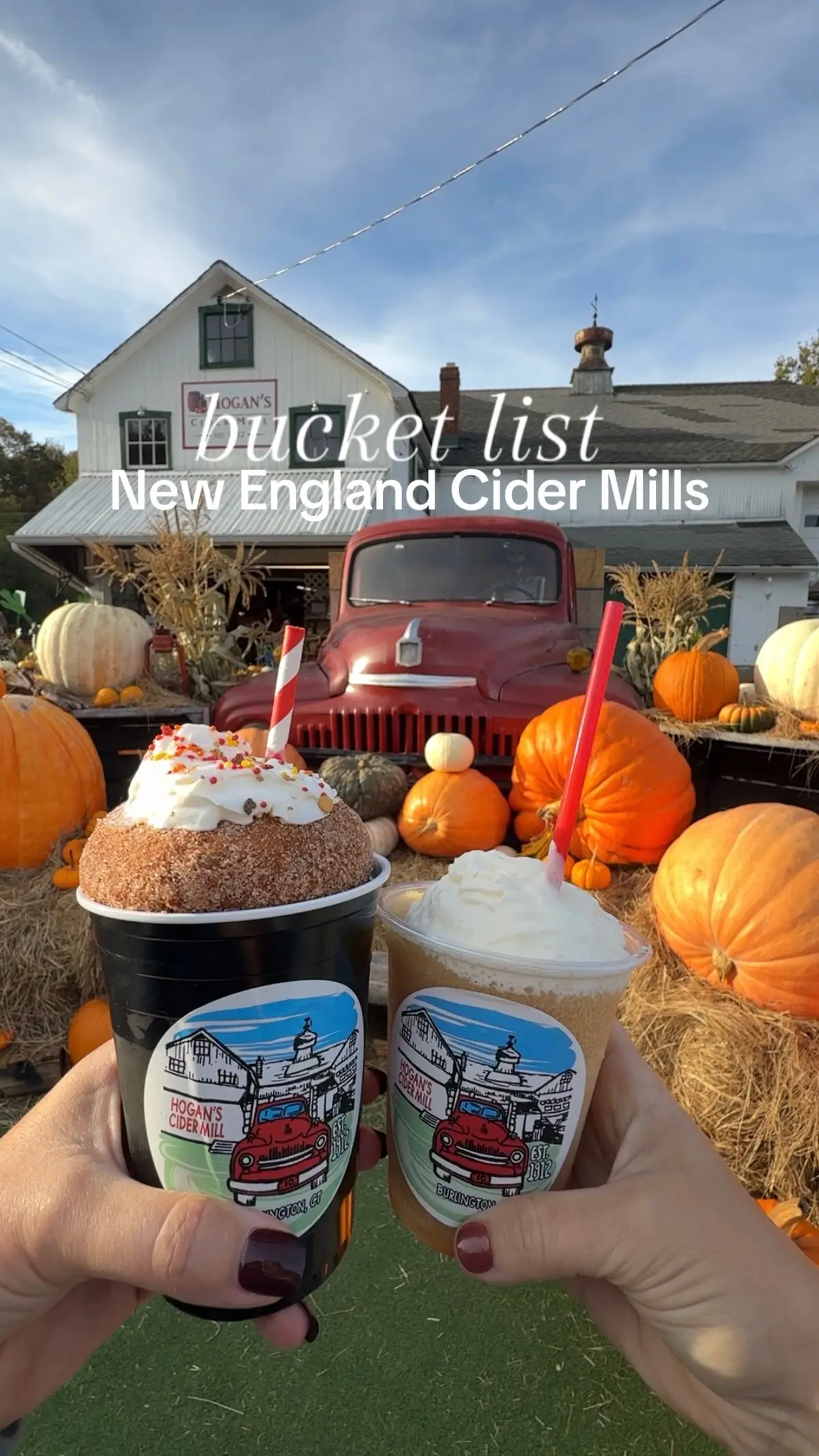 If you love apple cider donuts, cozy fall vibes 🍂 & small-town charm, don’t miss these New England cider mills: B.F. Clyde’s, Hogan’s & Cold Hollow—pure autumn magic! ✨🍎 1️⃣ B.F. Clyde’s Cider Mill – Mystic, CT 🍎 Oldest steam-powered cider mill in the U.S. (since 1881) 🥤 Famous for cider slushees, hard cider & legendary donuts 2️⃣ Hogan’s Cider Mill – Burlington, CT 🍩 Open since 1912 & home of the viral cider donut drink 🍏 20+ hard ciders + insanely good donuts = fall heaven 3️⃣ Cold Hollow Cider Mill – Stowe, VT 🎡 Free samples, live cider pressing & fresh donuts on site 🍦 Don’t miss “The Crushee” — maple ice cream + cider slush float 😍 #fallroadtrip #ciderseason #newenglandfall  🗺️ Location: New England  🍽️ Must-try dish: Cider Flavors 💭 Taste sensation: apple cider  🏡 Dining atmosphere: cozy 🎉 Dessert highlight: crushee and cremee