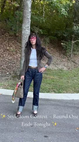 ✨ First round of the #StyleIcon2025 ends tonight at 7PM PDT — and I’m holding 4th place! Let’s end this round strong 💋 Vote here 👉 styleicon.org/2025/cathy-cirisan Boyish meets feminine: shrink-to-fit Levi’s 501, cropped tee, Max Mara Weekend blazer, and leopard mesh kitten heels 🐆 #ThriftedFashion #MaxMaraWeekend #FallStyle #ParisianChic  