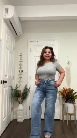 #genleck jeans crossover wide leg jeans de pierna ancha y tiro alto