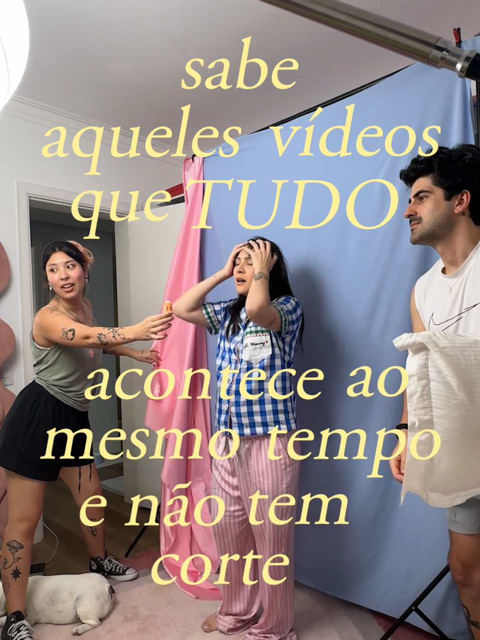 aqueles videos que tudo acontece ao mesmo tempo e não tem corte nenhum 🤯  #bastidores #creator #fyp 