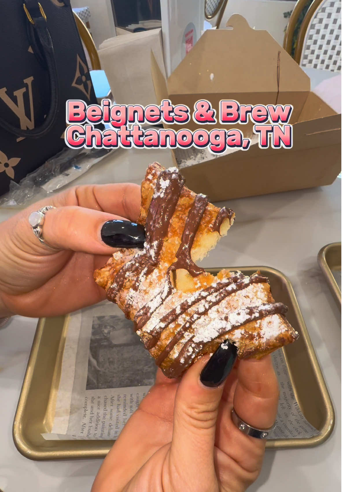 @beignetsandbrew opened recently in Chattanooga! I like the location, but if you’re going left when leaving it sucks 😩 The kids loved the beignets! #emilybrookejohnson #chattanoogabusiness #chattanoogacoffee #chattanoogarestaurants 