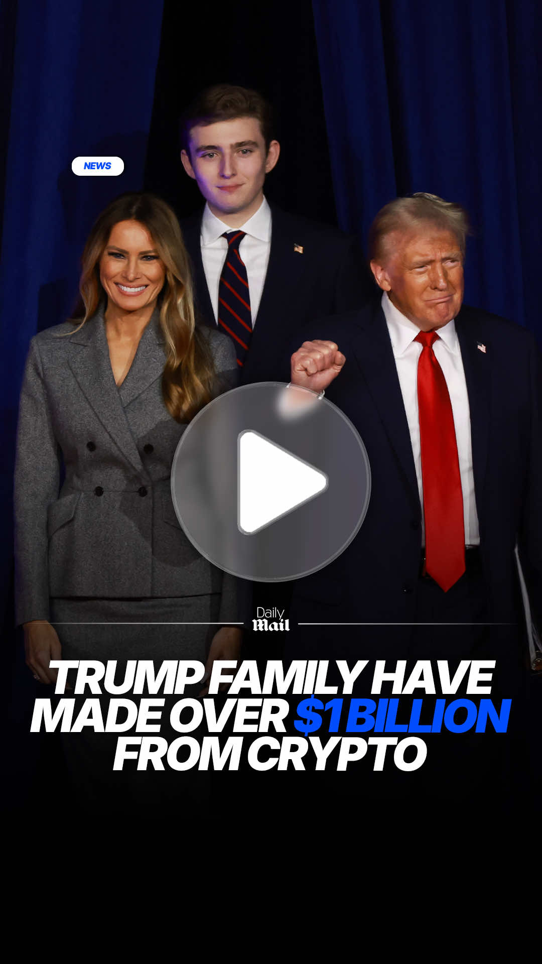 Follow our new page @This Is Money 🤑 The heart of the Trump family’s newfound wealth is a rapidly growing cryptocurrency empire built by the President and his family. According to a Financial Times investigation, this business has already reaped more than $1bn in pre-tax profits over the past year, in part thanks to a crypto boom fuelled by the administration’s own industry-friendly policies. #news #dailymail #trump #crypto #bitcoin 