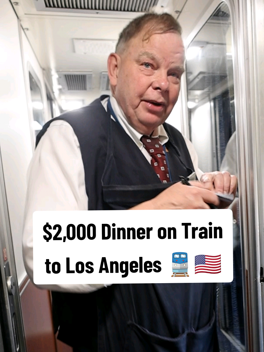 $2,000 Dinner on Train to Los Angeles 🚆🇺🇸 #train #dinner #losangeles #america #travel 