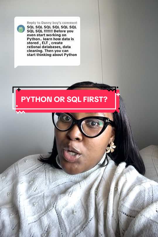 Replying to @Danny boy  Learning to code before jumping into these enables your mind learn to think like a machine, which makes everything else way easier later on. #dataanalytics #careeradvice #fyp 