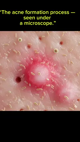 “The acne formation process — seen under a microscope.”#Science 