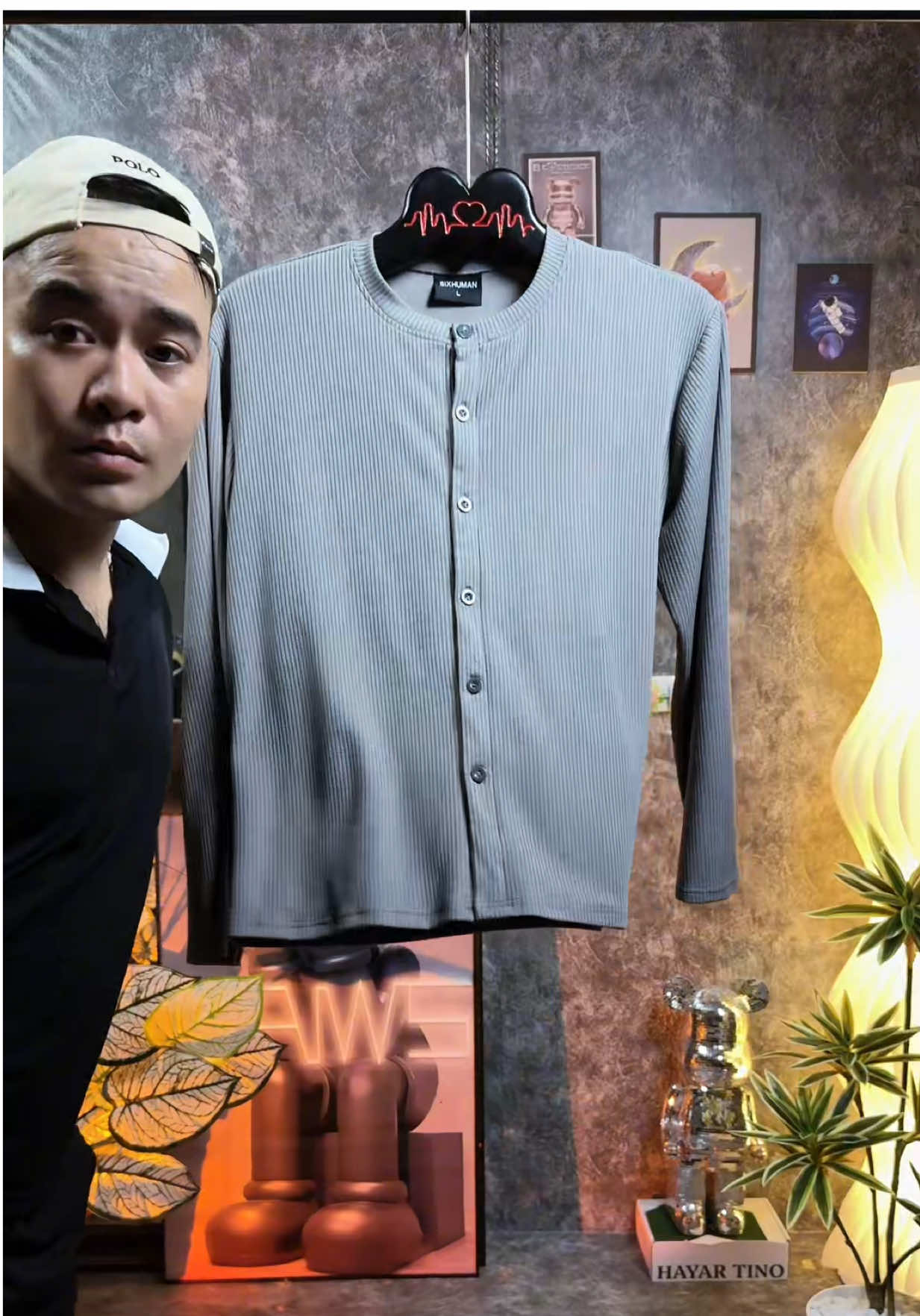 Áo thun nam cardigan dài tay chất vải thun gân cao cấp SIXHUMAN HMO35 #aothunnam #aothunnamdaitay #thoitrangnam #outfit #xuhuongtiktok 