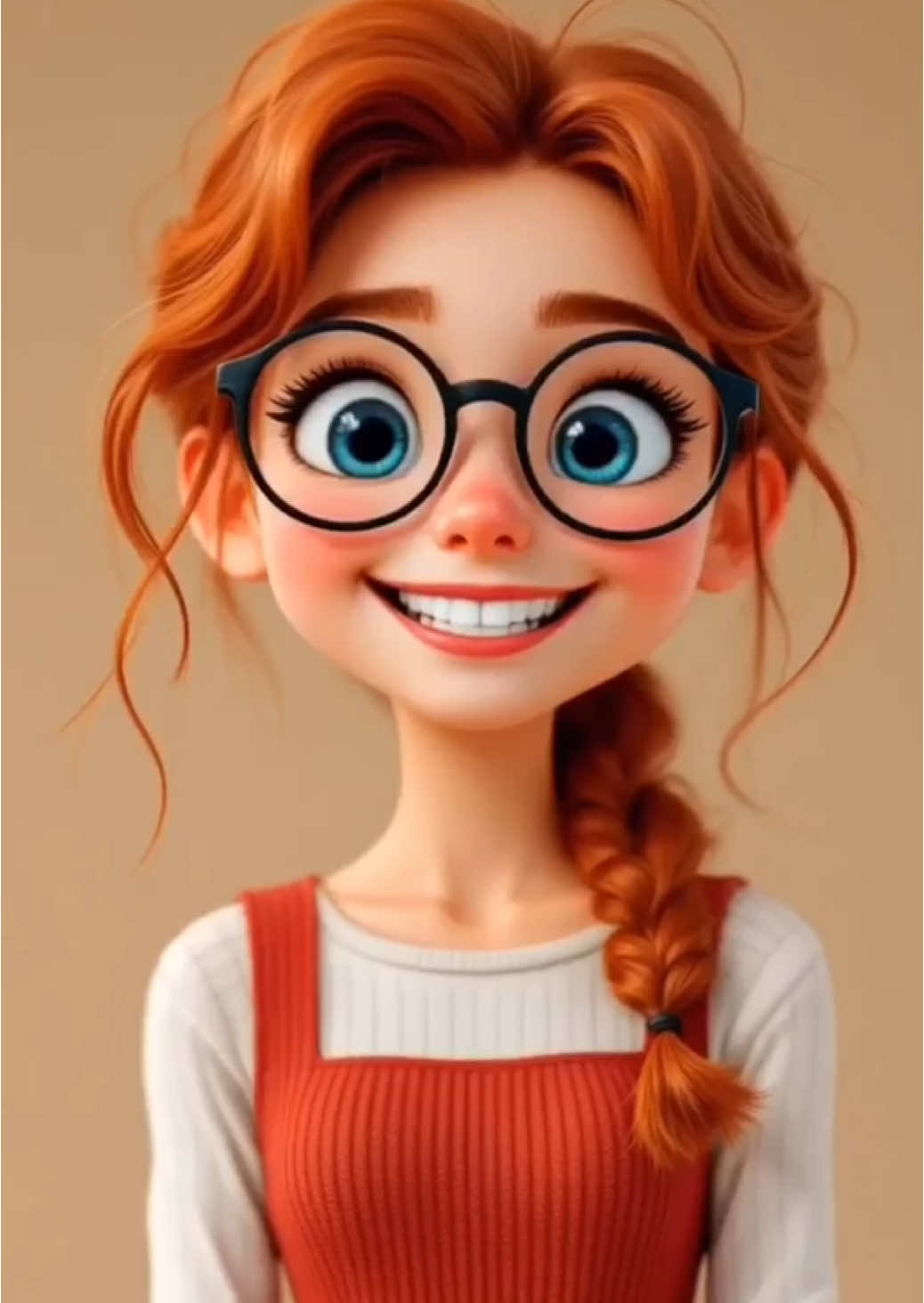 A young girl, red hair, with a cheerful expression, expressive blue eyes, a wide smile, warm, vibrant colors. Made with the AI Image Generator PicLumen and the AI Video Generator Kling AI.  . . . . . #ai #ia #artificialintelligence #intelligenceartificielle #aiimagegenerator #piclumen #klingai #imagegenerator #aitexttoimage #animation #animatedimage #aicreators #creativity #aivideogenerator #color #colorful #vibrantcolors #lovely #joyful #redhair 