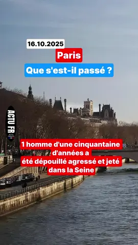 Un homme d’une cinquantaine d’années a été dépouillé, agressé et jeté dans la Seine