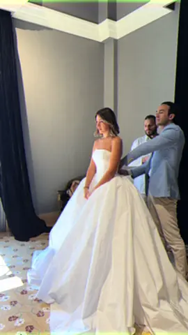 First time trying on my wedding dress! We transformed it from one vision to something completely different—and I realized that simplicity is key. Funny how I always said I wanted lace, didn’t want anything puffy, and definitely not sleeveless… and I ended up with the opposite: a strapless, simple, puffy dress! What do you think of my choice?!  Designer: #JadGhandour  #bride #weddingdress #sayyestothedress  #weddingtiktok 